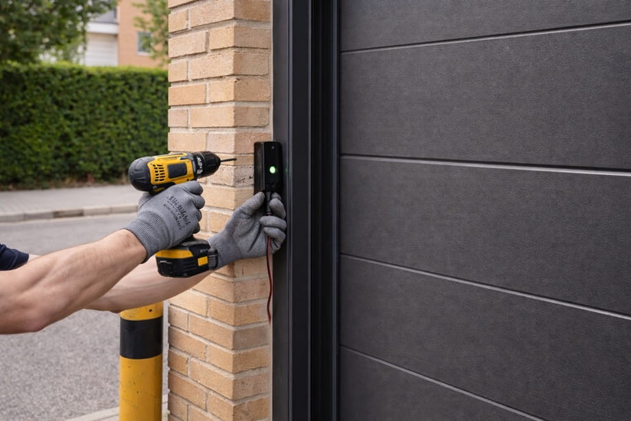 Instalación de fotocélulas de seguridad en una puerta de garaje en Paterna
