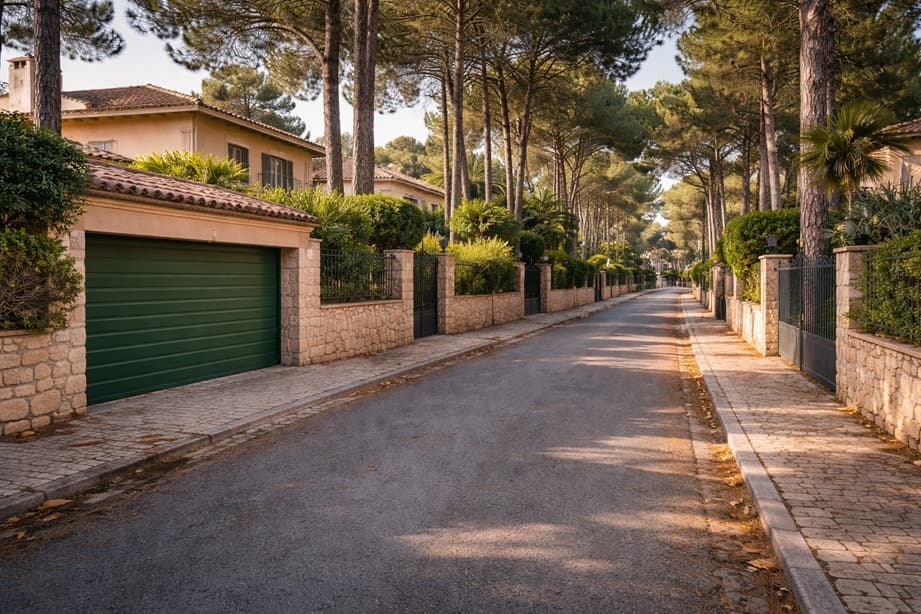 Puerta de garaje a pie de calle en un chalet residencial de La Canyada, Paterna